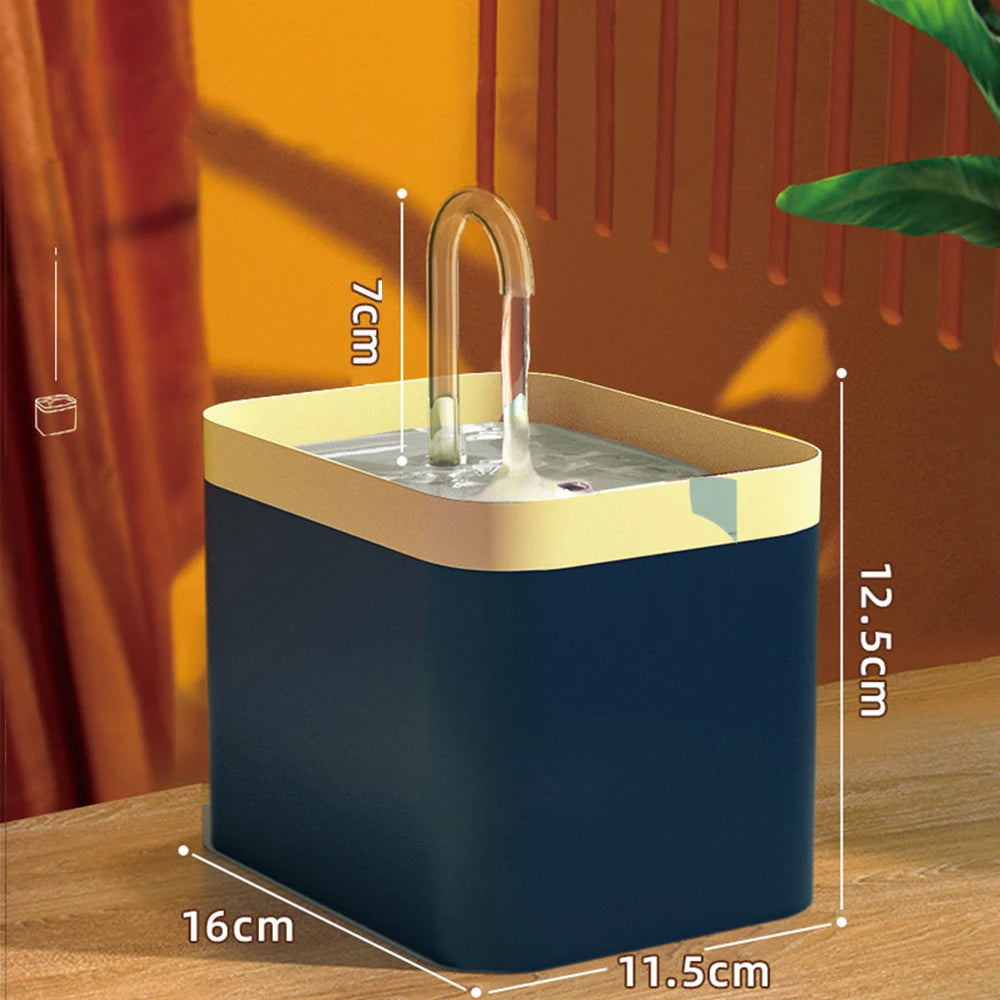 Faucet Cat Water Fountain, 1.5L Two-Tone Fountain With 3 Flow Levels