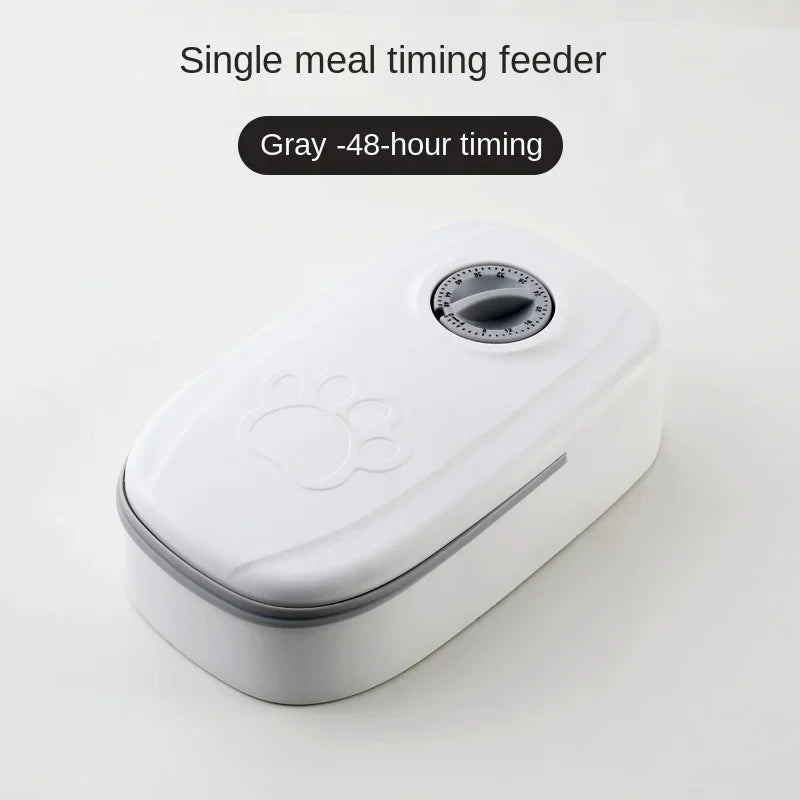 Timed Cat Feeder for Wet and Dry Food, Single or Double Meal