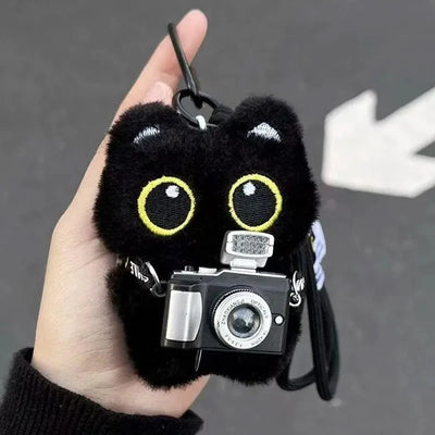 Black Cat Plush Keychain Bag Charm for Cat Lovers
