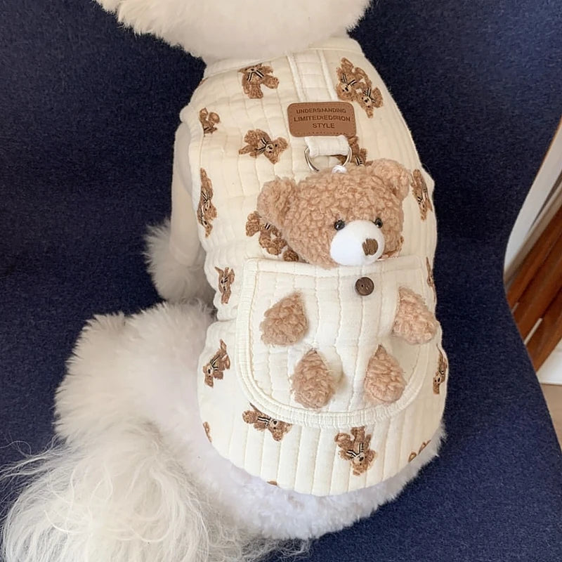 Soft Cotton Cat Vest for Fall and Winter, Cute Cartoon Shirt in Sizes XS to XL