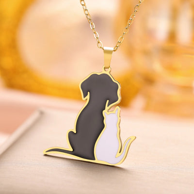 Collier Chat Diamant Noir