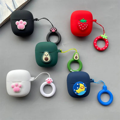 Cartoon Silicone Case for JBL Tune Flex 2 with Clip Hook