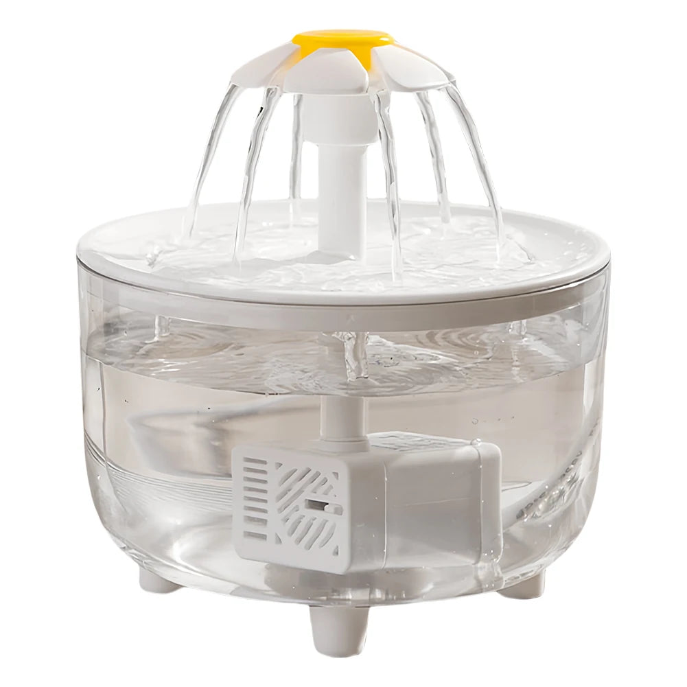 1.2L Flower Cat Water Fountain With 3 Flow Modes, USB Powered