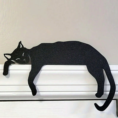 Black Cat Metal Silhouette, Door Topper and Wall Art Decor