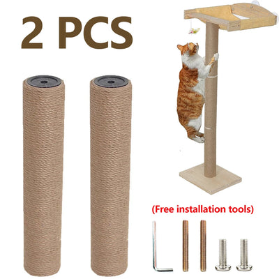2-Pack Replacement Cat Tree Posts, 30 cm Rope-Wrapped