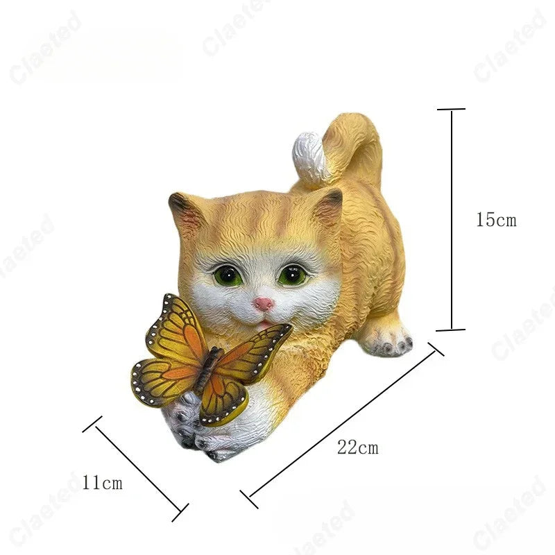 Statue de chat papillon mignon
