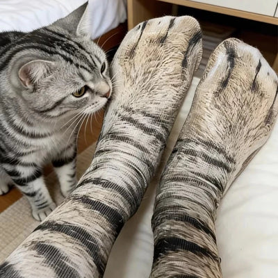 Socken mit Katzenpfoten