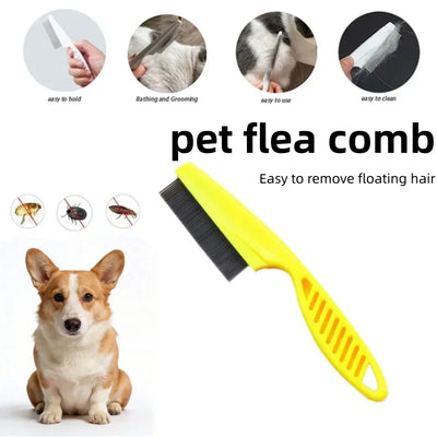 Fine-Tooth Cat Flea Comb, Stainless Steel Teeth, Small or Medium