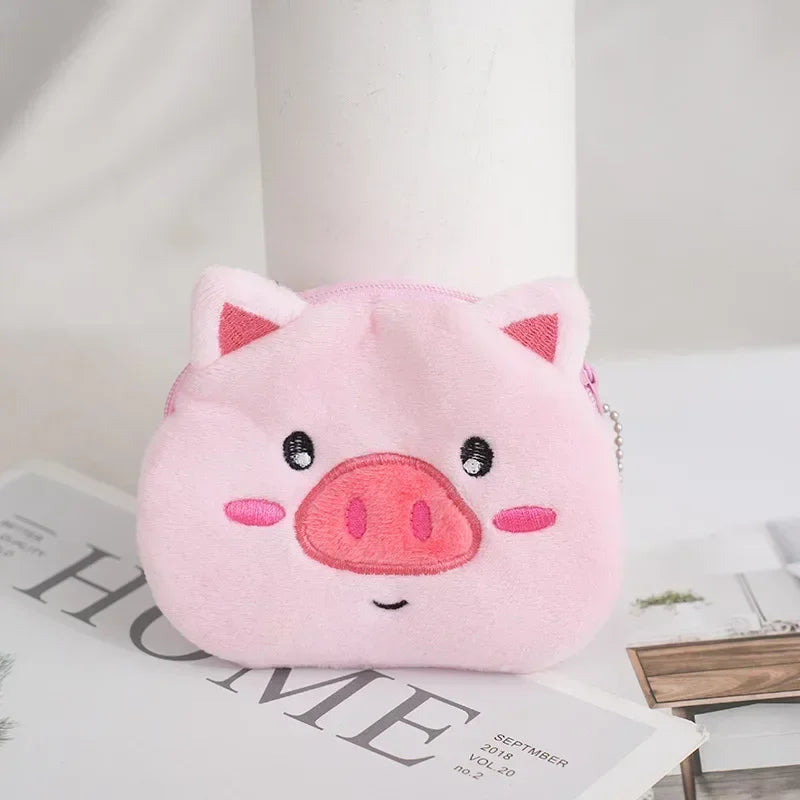 Orange Tabby Cat Face Coin Purse, Soft Plush Zipper Pouch, 4.9 Inches