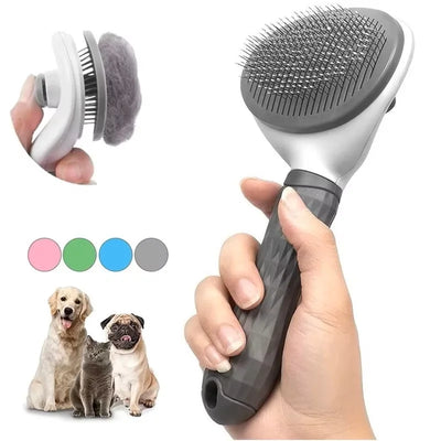 Cloud-Shaped Self-Cleaning Cat Comb With Paw Hanging Loop, Yellow or Green