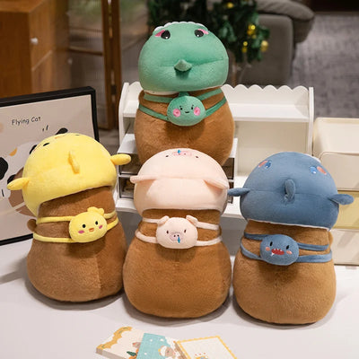 Capybara Plush Toy in Shark Hood, Soft Stuffed Animal
