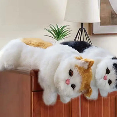 Realistic Hanging Cat Plush, Lifelike Furry Cat Decoration 12 In