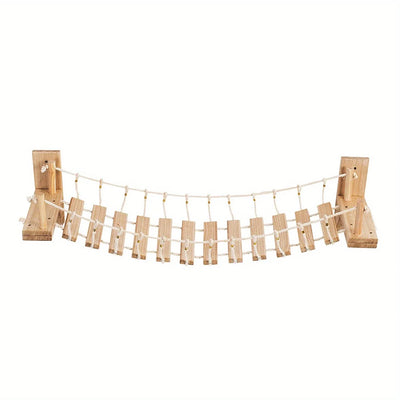 Cat Wall Bridge, Wooden Rope Suspension Walkway in 4 Lengths, 35 to 55 Inches
