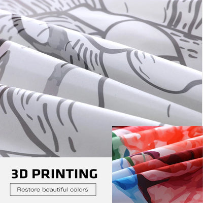 Cartoon Cat Duvet Cover Set, Single-Sided Print Bedding With 2 Pillowcases