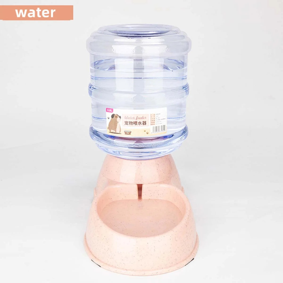 Large 3.8 L Gravity Cat Water Dispenser and Food Feeder, Speckled Base