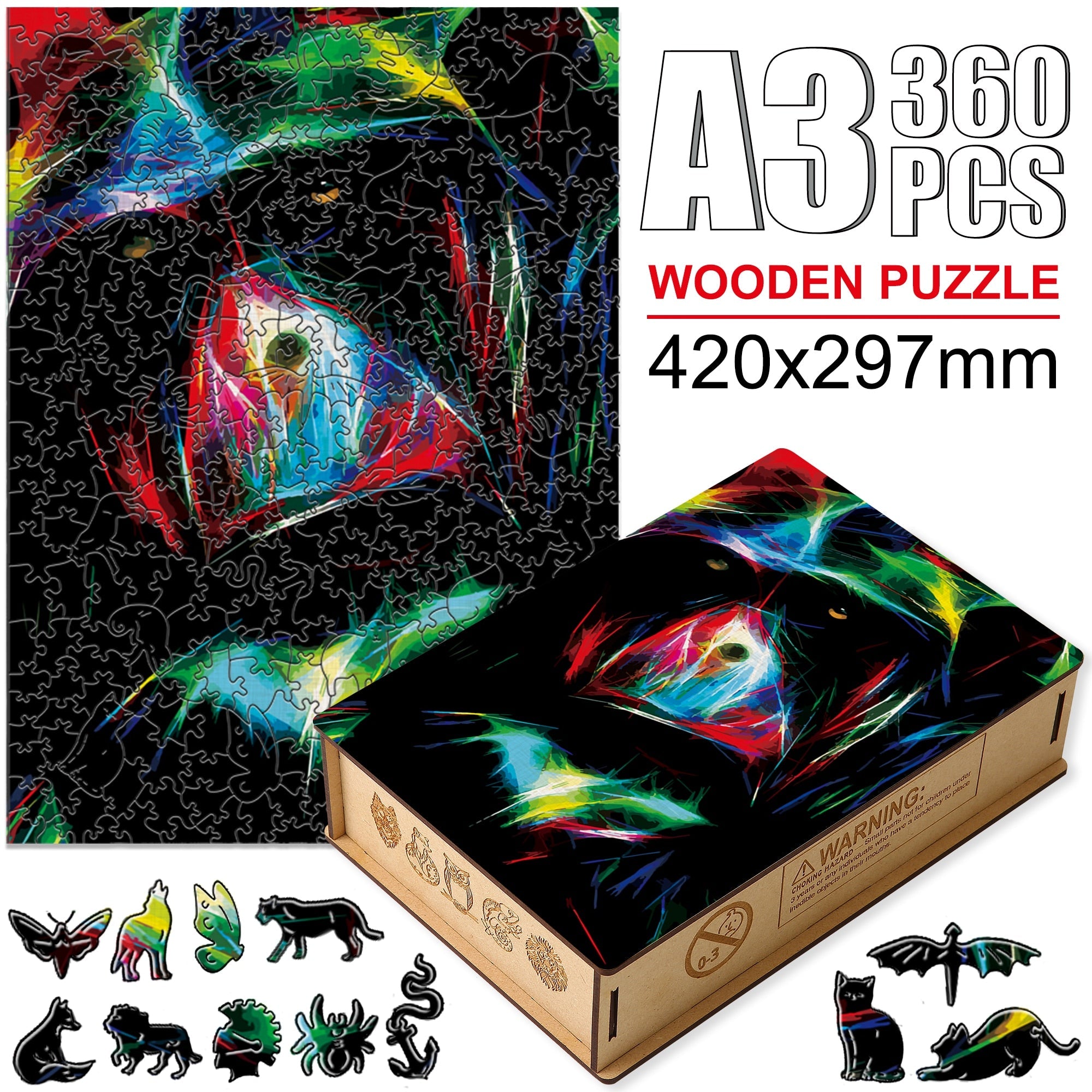 Animal Puzzles - Monkey (A3 - 360pcs)