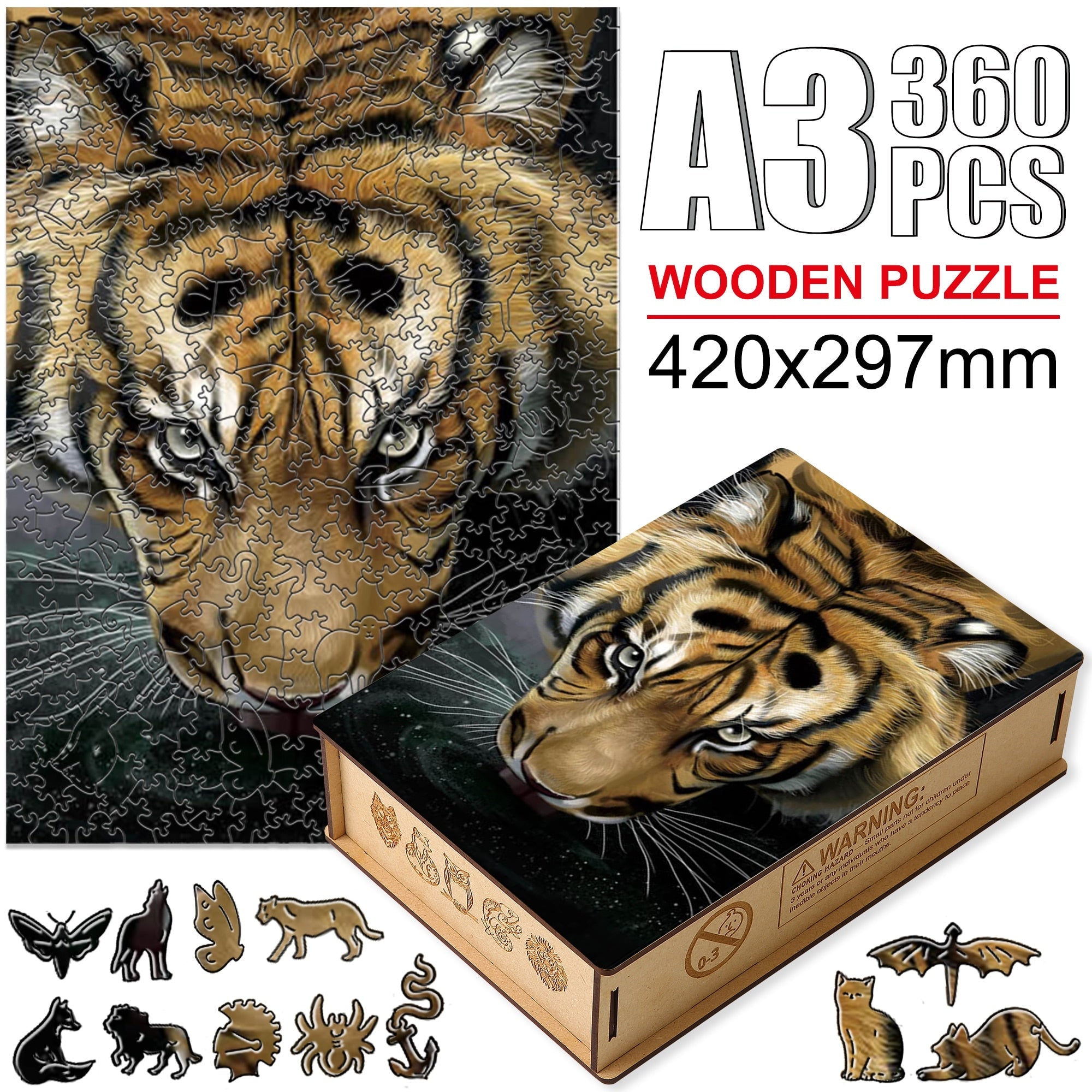 Animal Puzzles - Tiger (A3 - 360pcs)