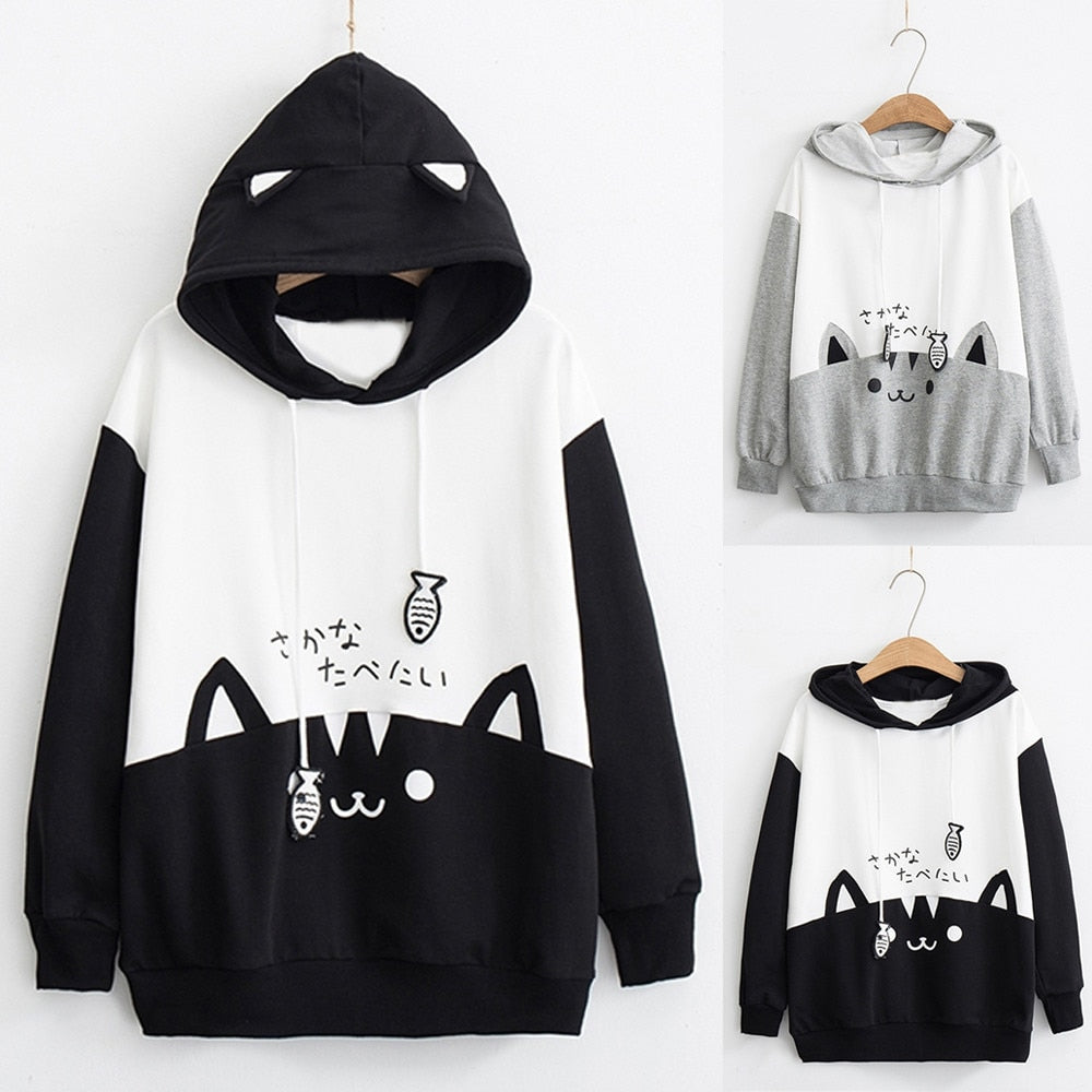 Black and White Cat hoodie