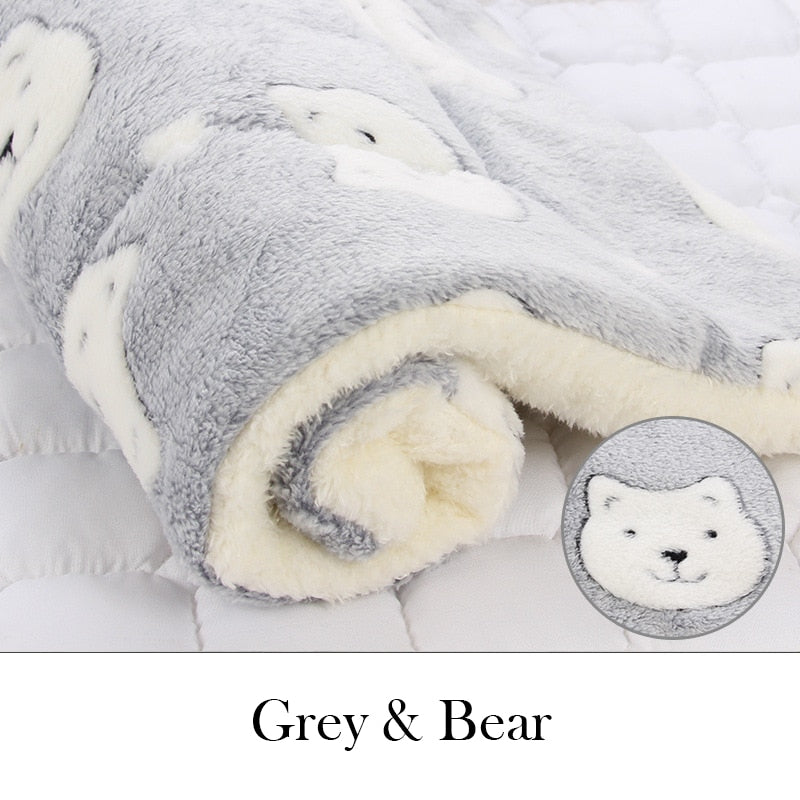 Blanket for Cats - Grey with Bear / XS 32x25cm - Cat blanket