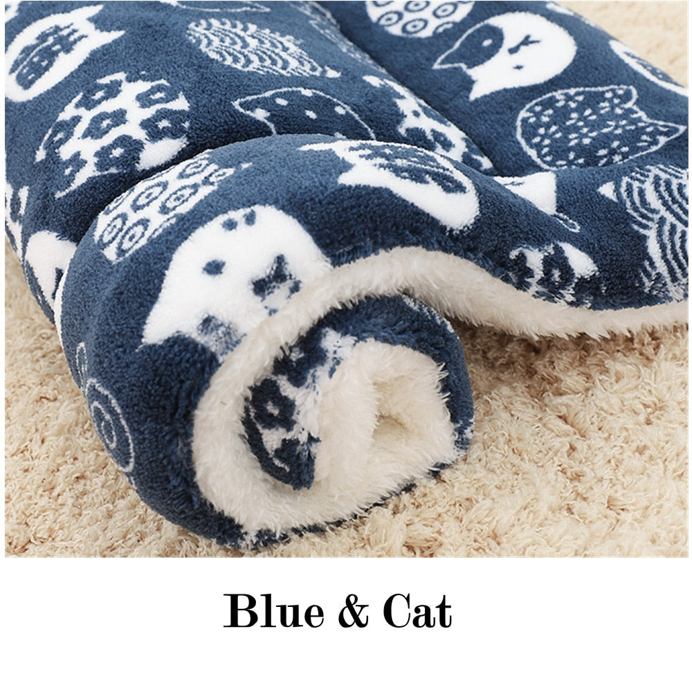 Blanket for Cats - Blue with Cat / XS 32x25cm - Cat blanket