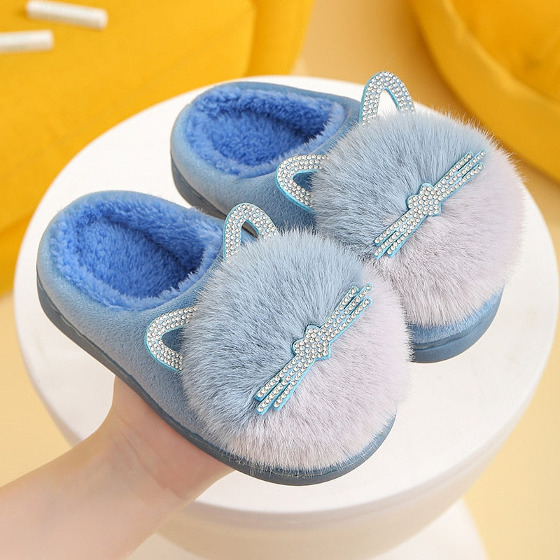Blue Cat Slippers - Cat slippers