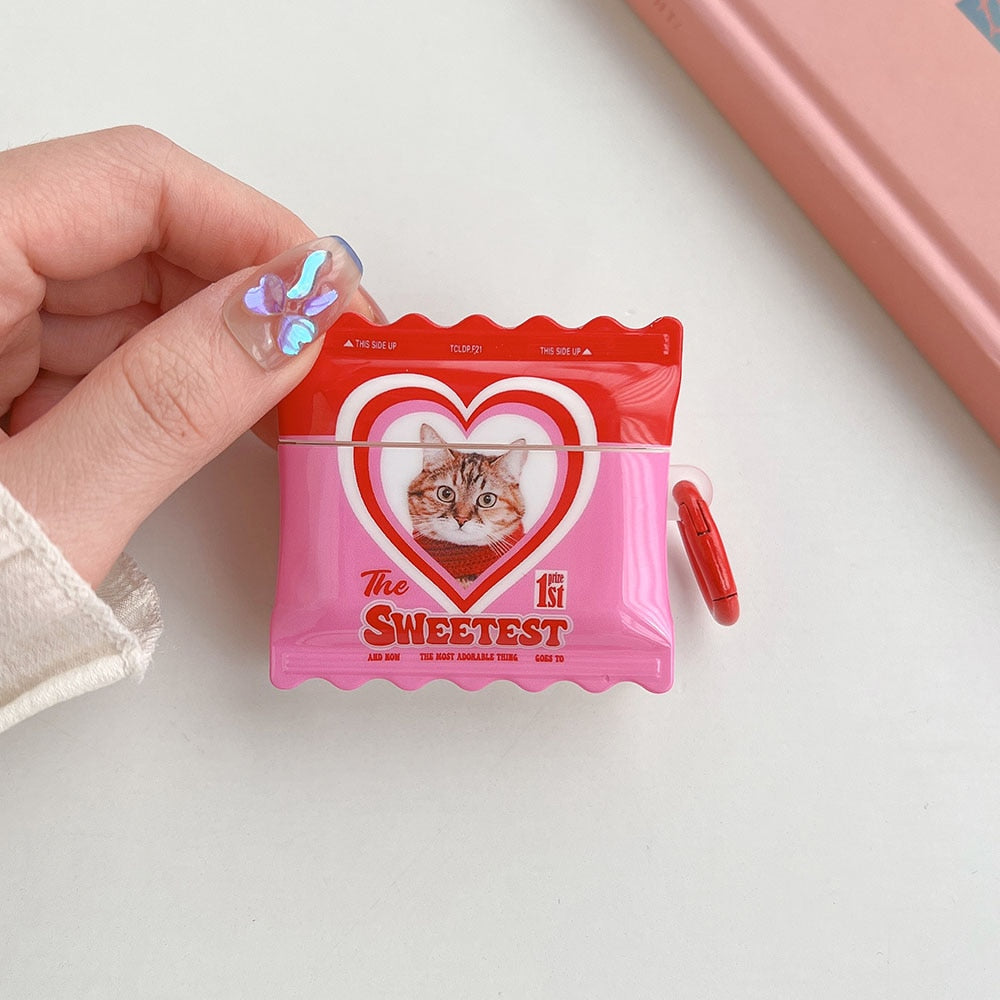 Candy Cat Airpod Case - For AirPods 1 or 2 - Cat airpod Case