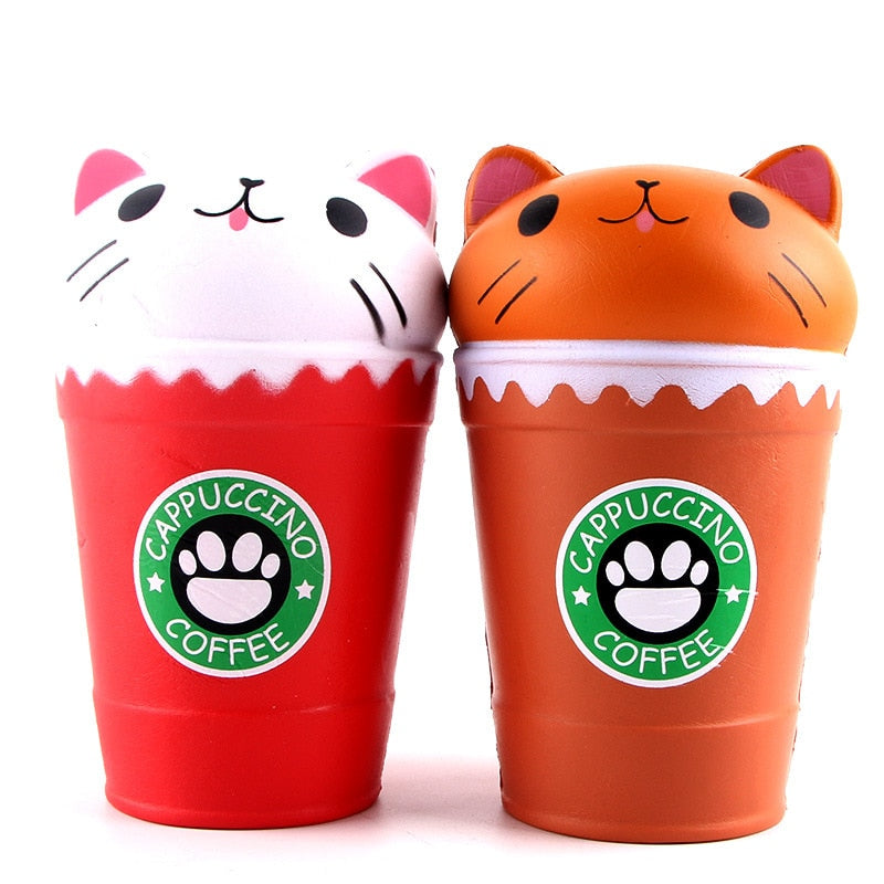 Cappuccino Coffee Cup Cat Squishy