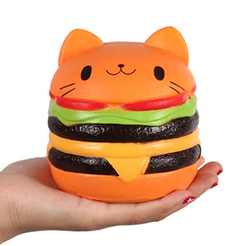 Cat Burger Squishy - Orange