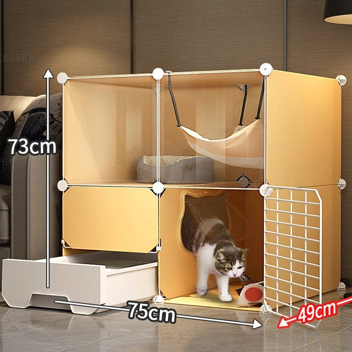 Cat Cage with Litter Box - 75X49X73cm - Cat Cage with Litter
