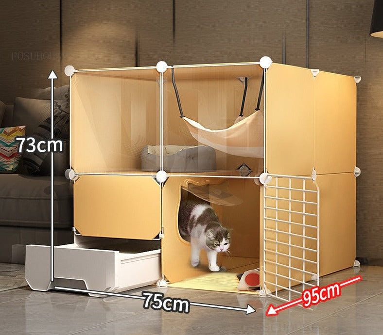 Cat Cage with Litter Box - 75X95X73cm - Cat Cage with Litter