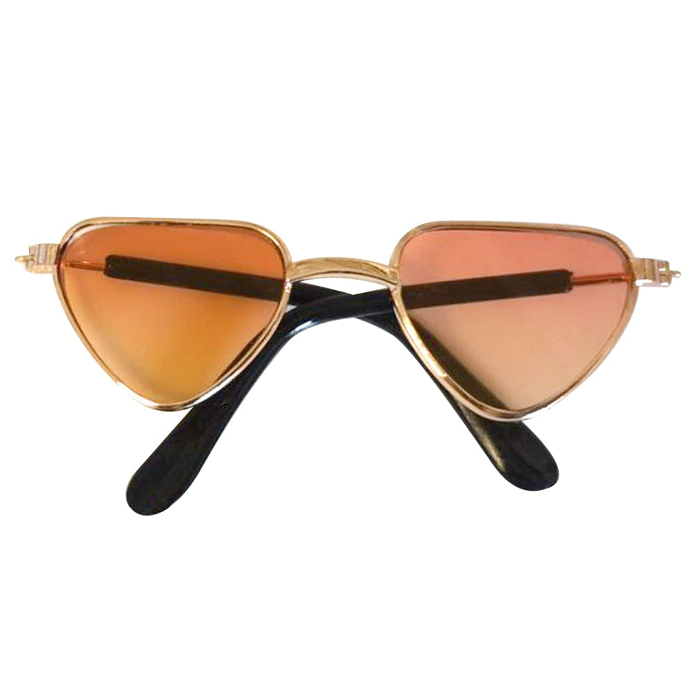 Cat Glasses - Heart red orange