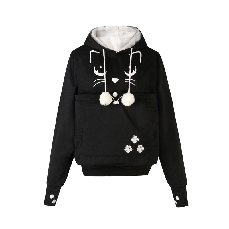 Cat Hoodie Carrier - Black / S