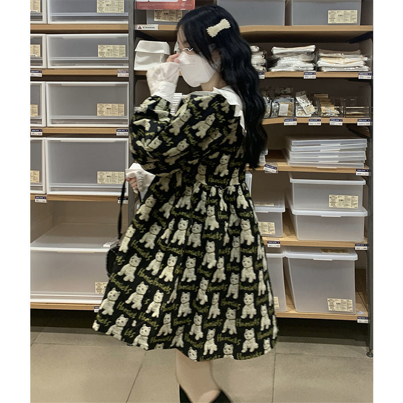 Cat Print Dress - Cat Dress