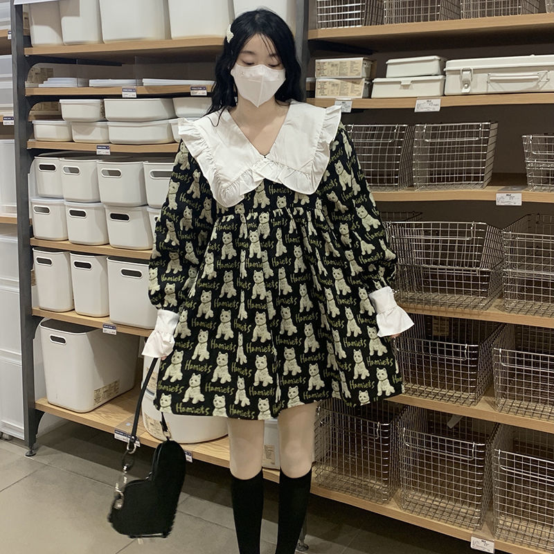 Cat Print Dress - S - Cat Dress