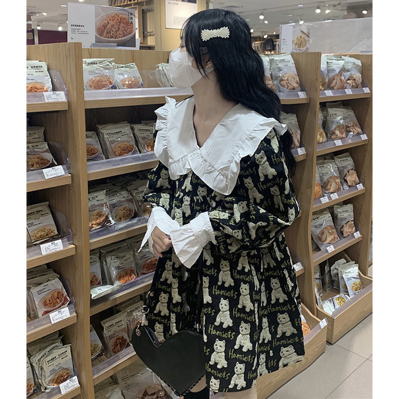 Cat Print Dress - Cat Dress