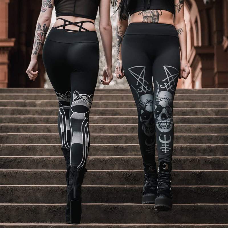 Cat Skull Leggings - Cat Leggings