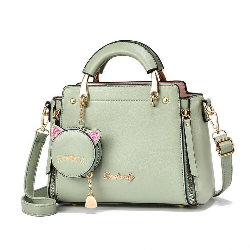 Luxury Cat Handbag - Green - Cat Handbag