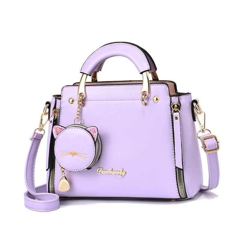 Luxury Cat Handbag - Lavender - Cat Handbag
