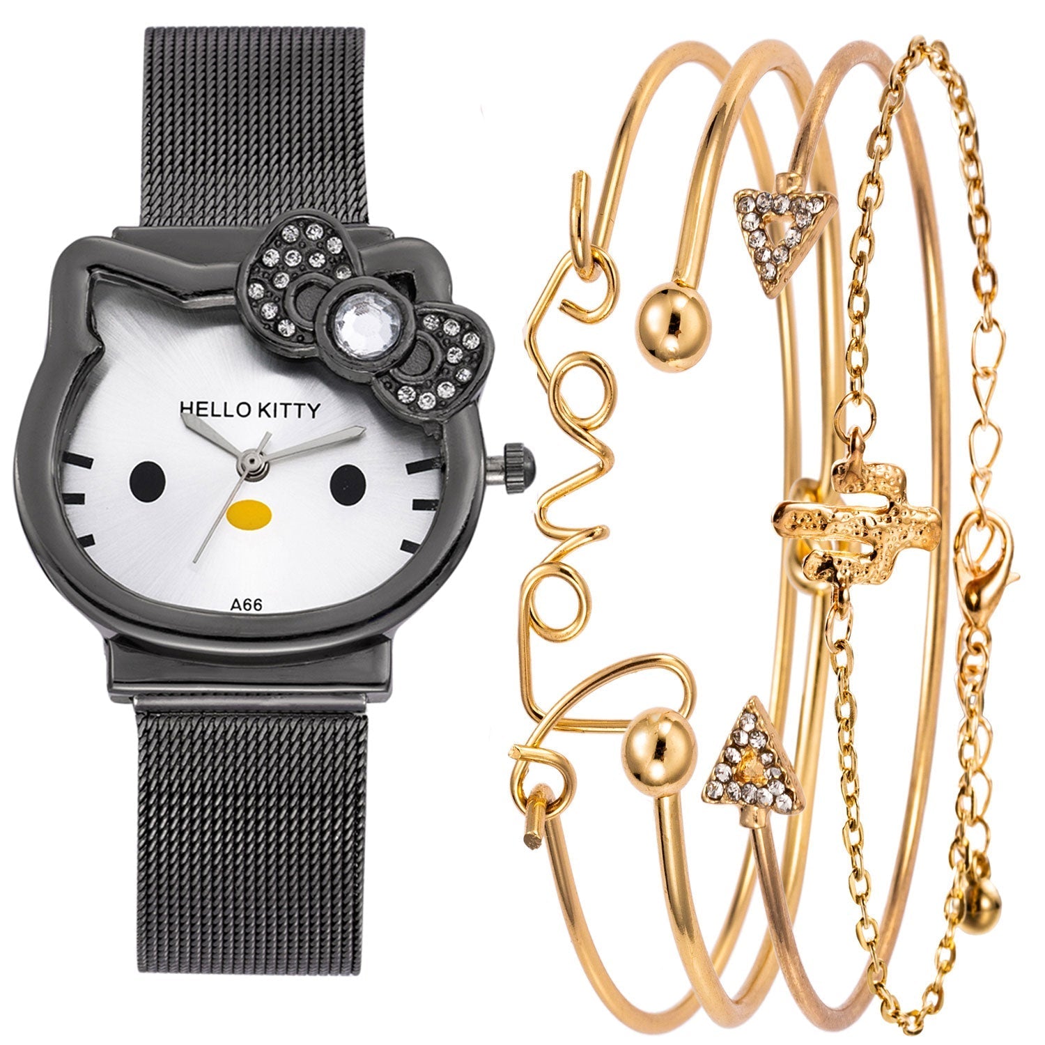 Kitty Cat Watch - Black - Cat Watch