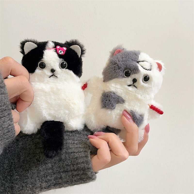 Kawaii Plush Cat Airpod case - Cat airpod Case