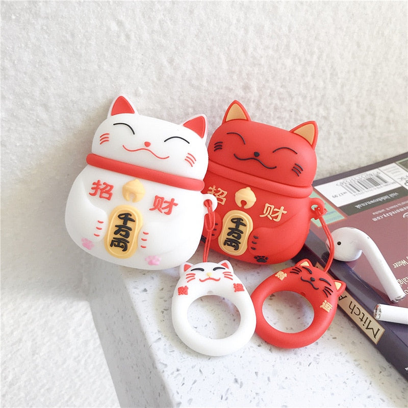 Lucky Cat Airpod Case - Cat airpod Case