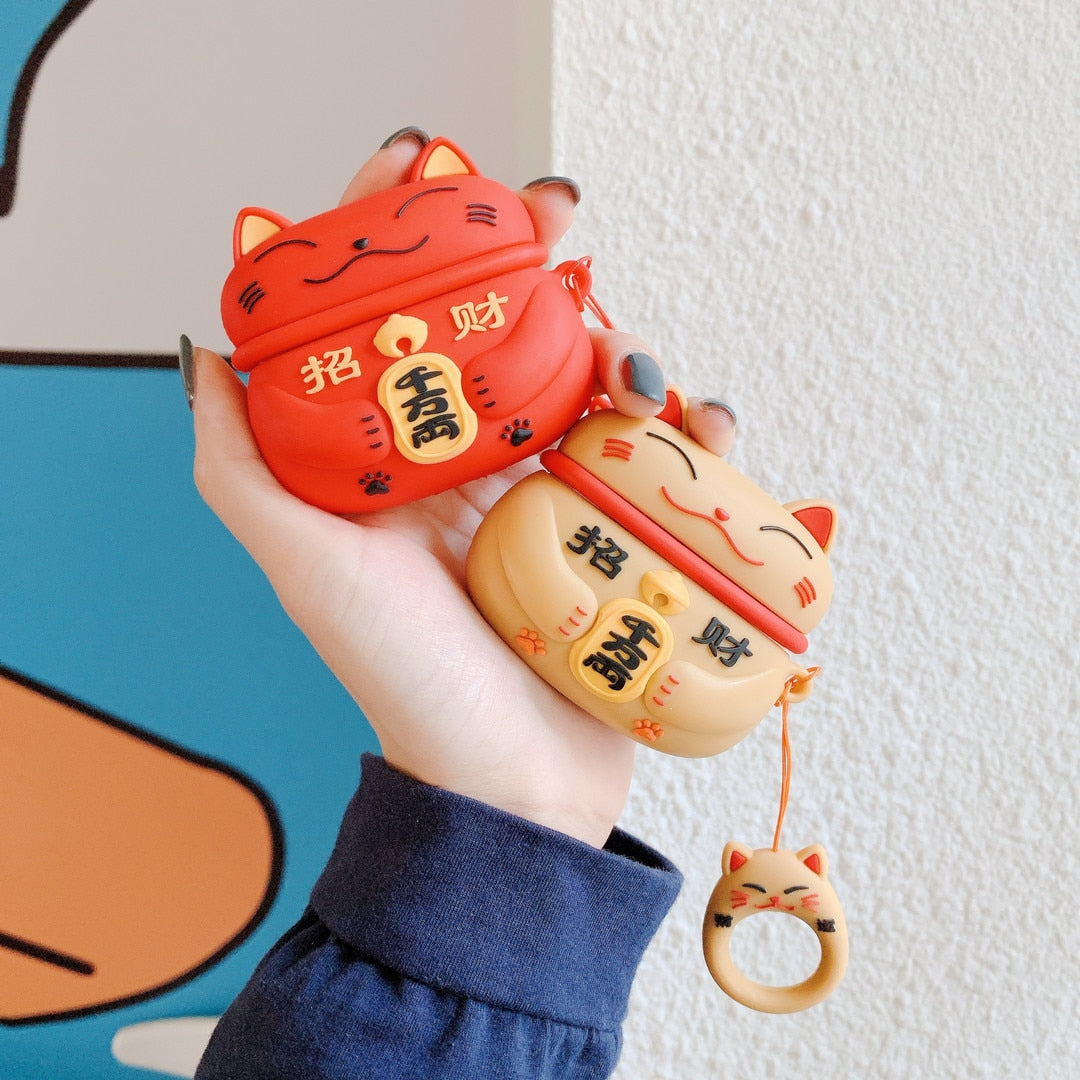 Lucky Cat Airpod Case - Cat airpod Case