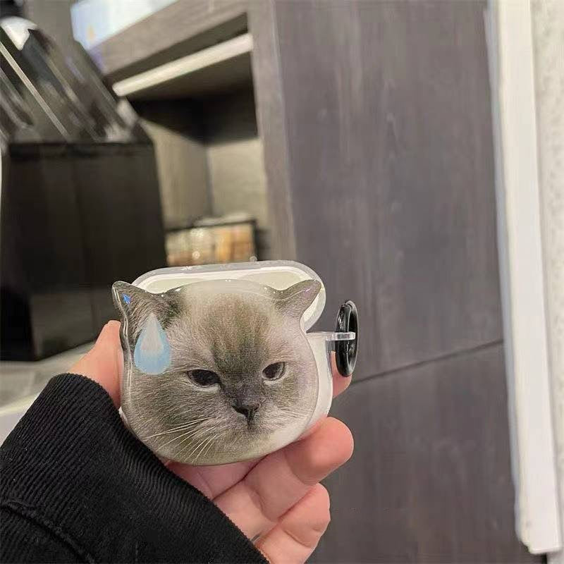Meme Cat Airpod Case - Cat airpod Case