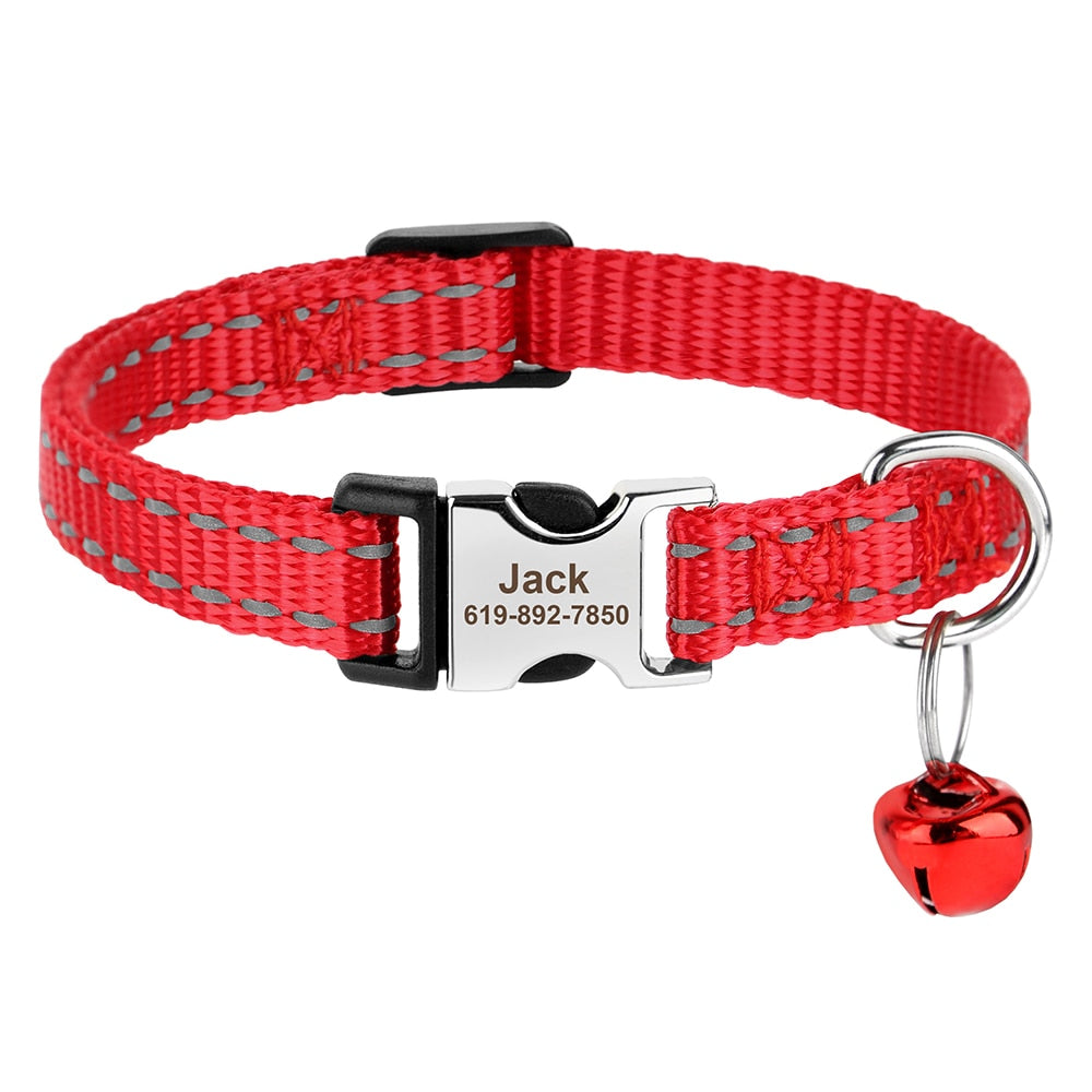 Personalized Cat Collar - Red / S