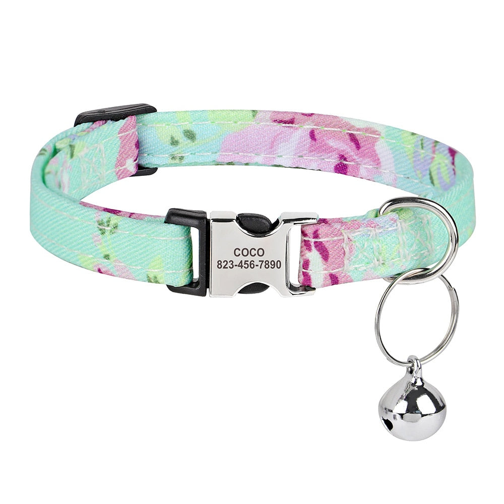 Personalized Cat Collar - PaleTurquoise / S