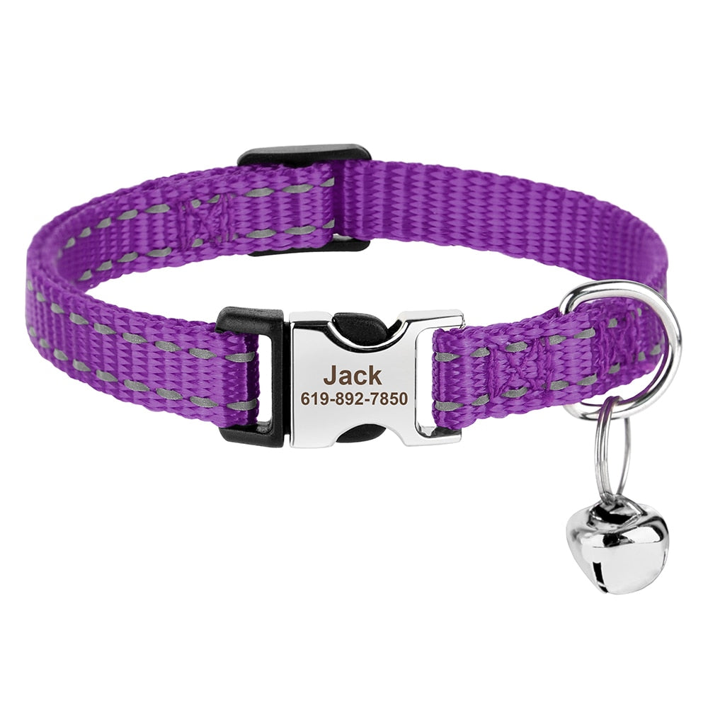 Personalized Cat Collar - Purple / S