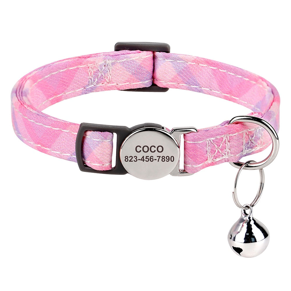 Personalized Cat Collar - LightPink / S