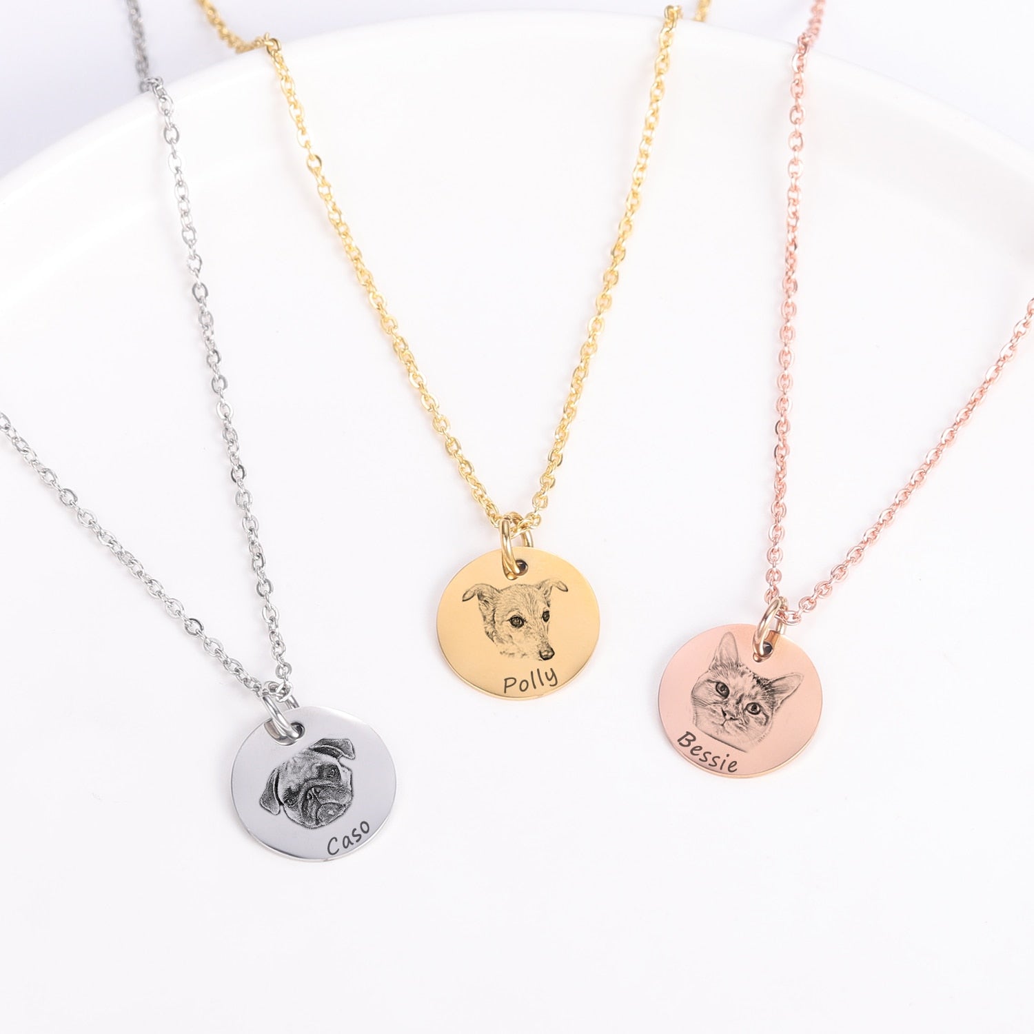 Personalized Cat Necklace - Silver