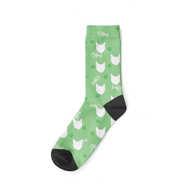 Personalized Cat Socks - Cat-Green