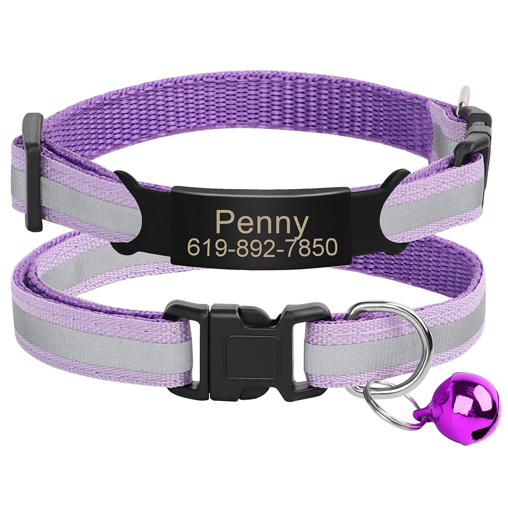 Personalized Reflective Cat Collar